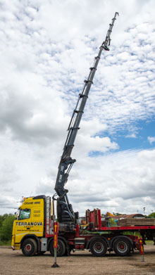 High lifting power of our Hiab crane